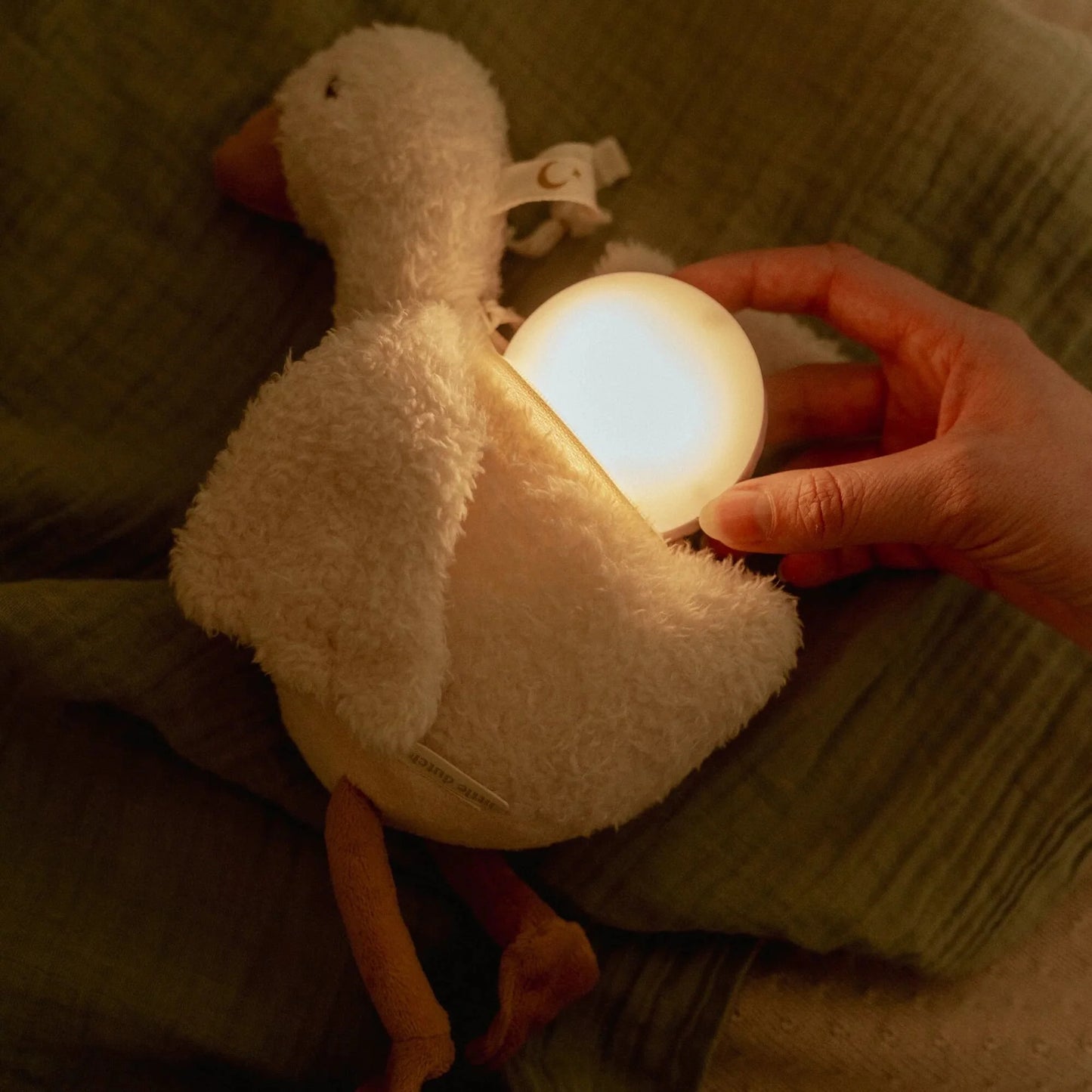 Little Dutch Knuffelgans Licht & Geluid - Wit - Little Goose