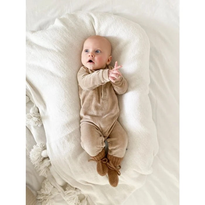 Petite Noè Merino wol bootie slofjes brown