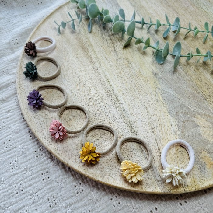 Haarelastiekjes bloem groen 2 stuks