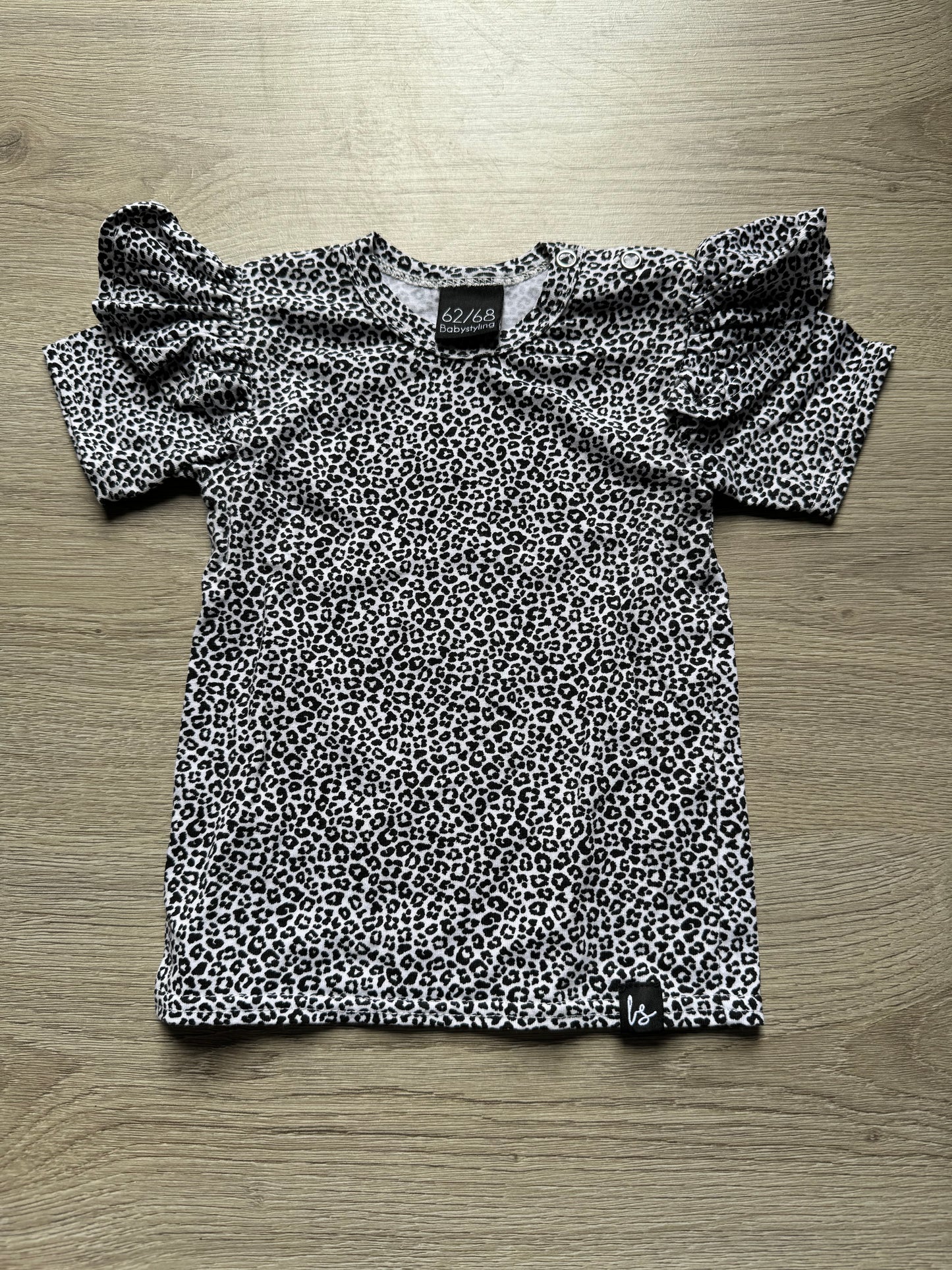 Babystyling shirtje maat 62/68 zwart wit