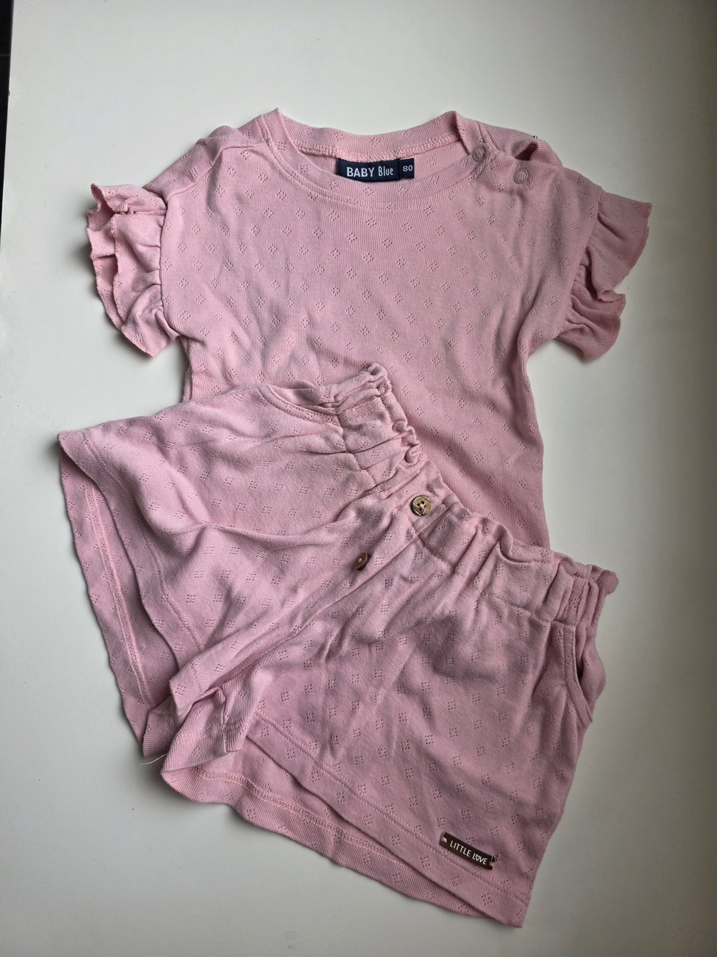 Baby blue setje maat 80