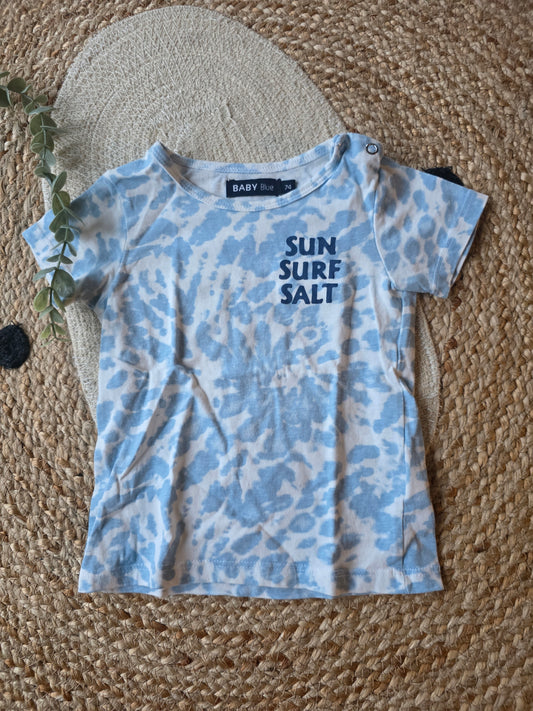 Baby blue tshirt maat 74