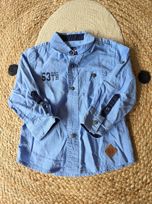 Baby blue blouse maat 80