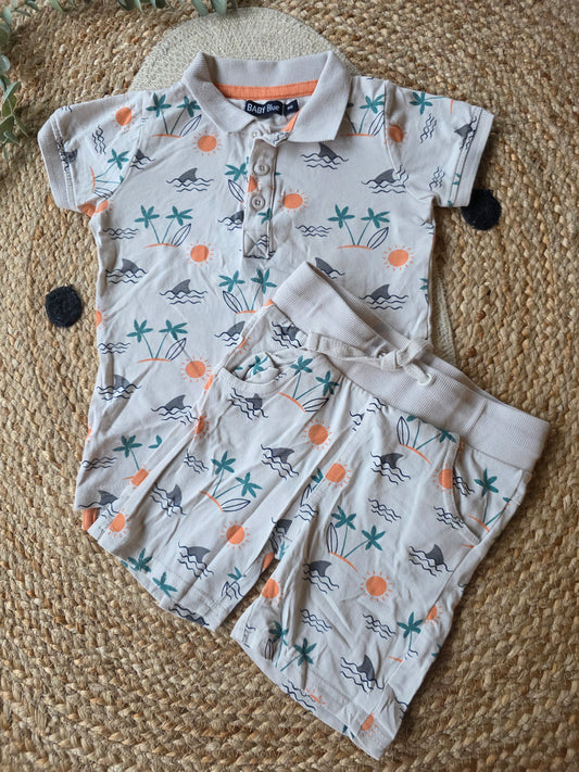 Baby blue setje maat 86